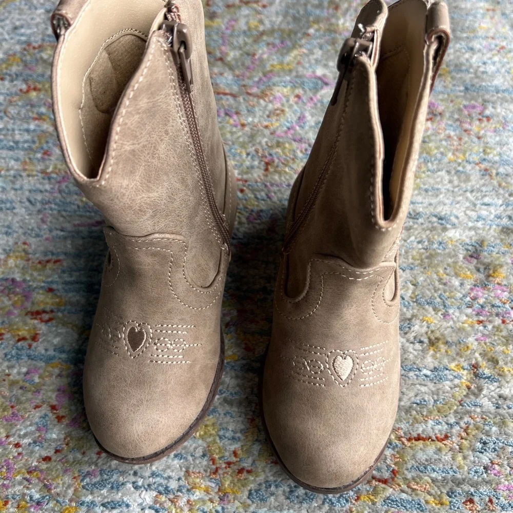 Jellypop Kids' Lil‎ Gladden Western Boots Tan Glitter Girls Size 7M